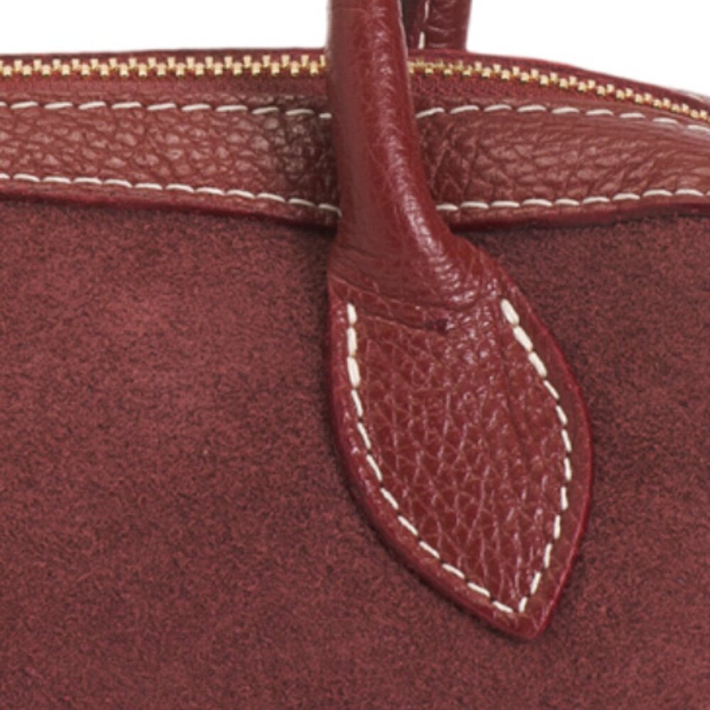 PERSAMAN NEW YORK Made In Italy Suede Barrel Shoulder Bag - Picture 2 of 5